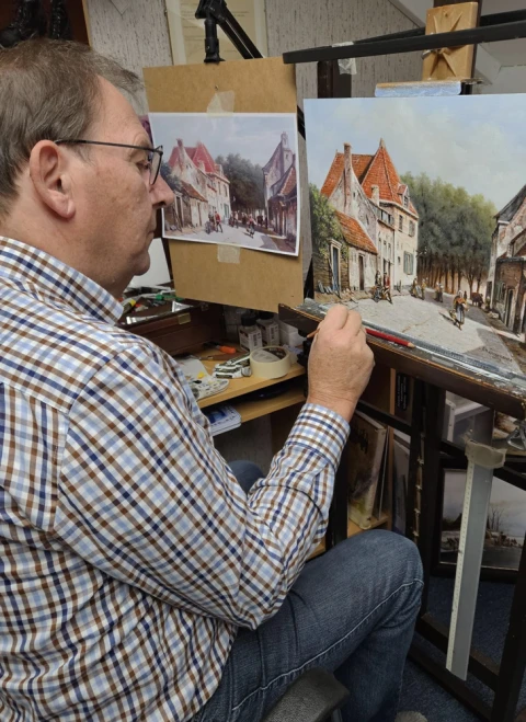 Kees Roosenburg in atelier in Spijkenisse