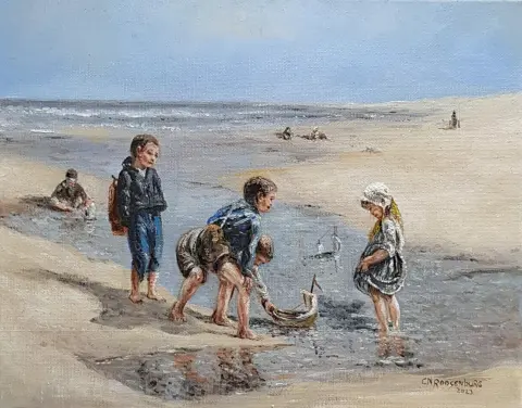 Kinderen-op-het-strand-H-Blommers