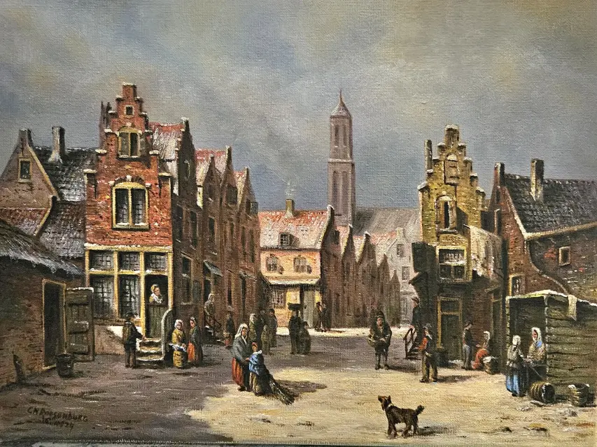 Oene Romkes de Jongh   Winterstadsgezicht