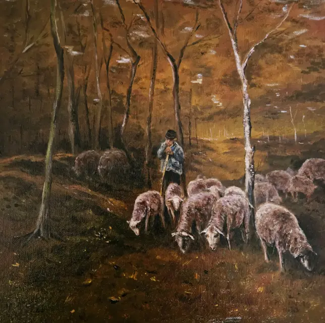 Schapen in het bos - Anton Mauve / door Kees Roosenburg
