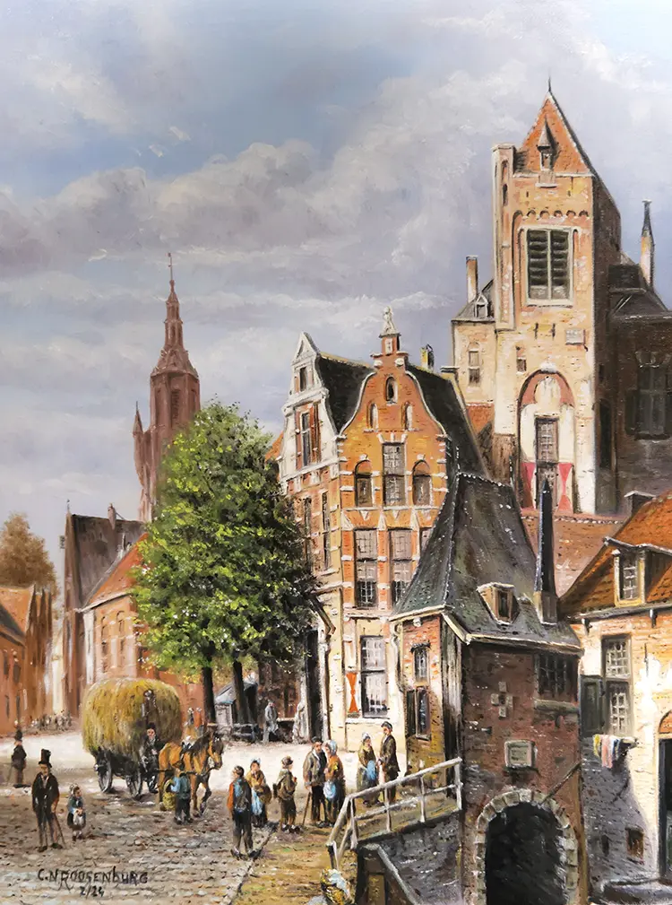Stadsgezicht W Koekkoek Schilderij Kees Roosenburg