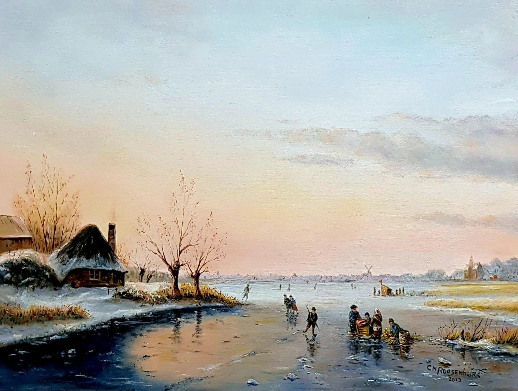 Winterlandschap door Kees Roosenburg (L.J. Klein)