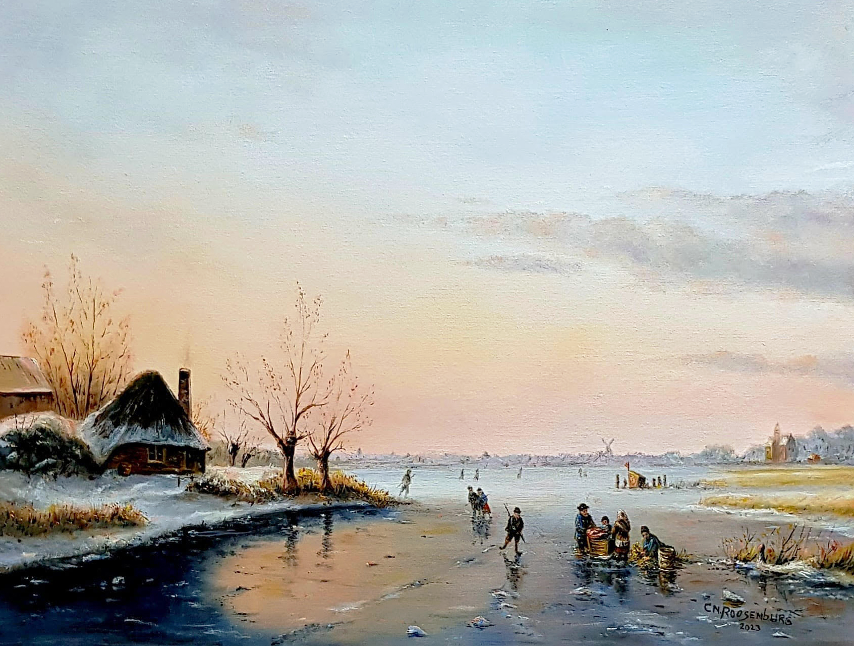 Winterlandschap door Kees Roosenburg (L.J. Klein)