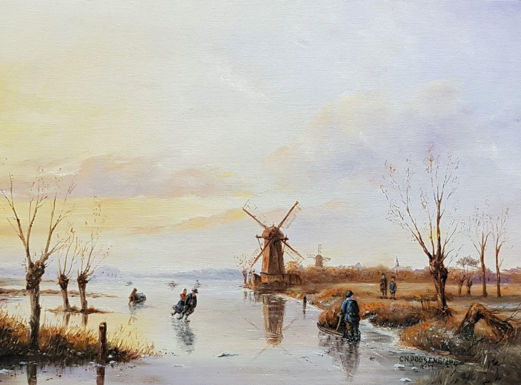 Winterlandschap schilderij Andreas Schelfhout door Kees Roosenburg