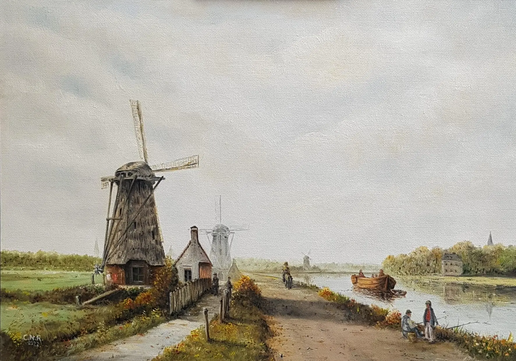 Zomerlandschap schilderij door Kees Roosenburg