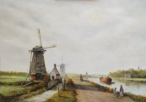 Zomerlandschap schilderij door Kees Roosenburg
